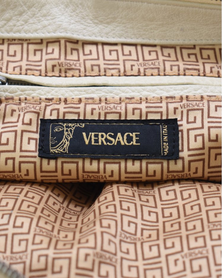 Bolsa Gianni Versace original vintage em couro off-white feminina